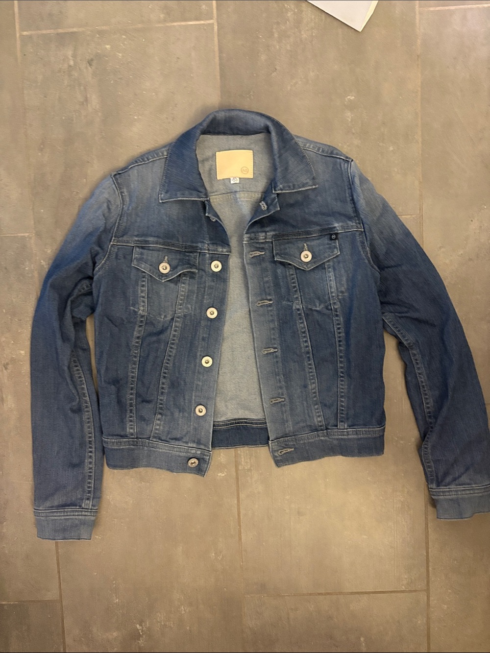 AG Adriano Goldschmied Medium Blue Denim Jean Jacket